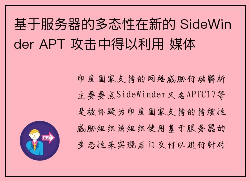基于服务器的多态性在新的 SideWinder APT 攻击中得以利用 媒体