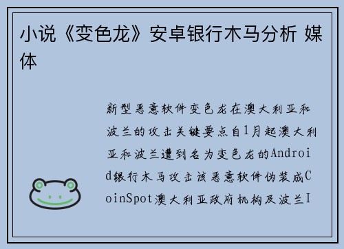 小说《变色龙》安卓银行木马分析 媒体